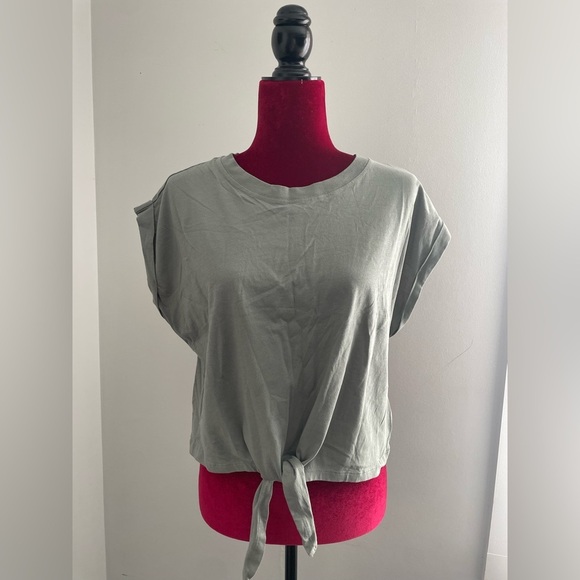 GAP Tops - GAP Sage Green Tie-Front Tee